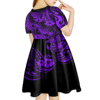 Hawaii Pineapple Kid Short Sleeve Dress Polynesian Pattern Purple Version LT01 - Polynesian Pride