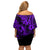 Hawaii Pineapple Off Shoulder Short Dress Polynesian Pattern Purple Version LT01 - Polynesian Pride