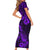 Hawaii Pineapple Short Sleeve Bodycon Dress Polynesian Pattern Purple Version LT01 - Polynesian Pride
