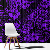 Hawaii Pineapple Window Curtain Polynesian Pattern Purple Version LT01 - Polynesian Pride