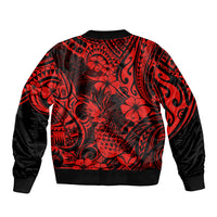 Hawaii Pineapple Bomber Jacket Polynesian Pattern Red Version LT01 - Polynesian Pride