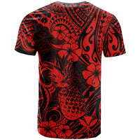 Hawaii Pineapple T Shirt Polynesian Pattern Red Version LT01 - Polynesian Pride