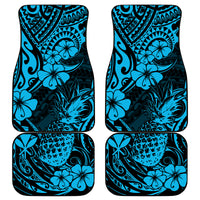 Hawaii Pineapple Car Mats Polynesian Pattern Sky Blue Version LT01 Blue - Polynesian Pride