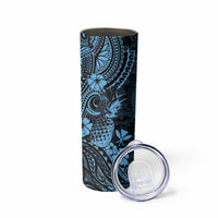 Hawaii Pineapple Skinny Tumbler Polynesian Pattern Sky Blue Version