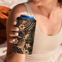 Hawaii Pineapple 4 in 1 Can Cooler Tumbler Polynesian Pattern Yellow Version