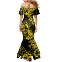 Hawaii Pineapple Mermaid Dress Polynesian Pattern Yellow Version LT01 - Polynesian Pride