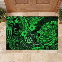 Hawaii Shaka Sign Rubber Doormat With Polynesian Hibiscus Green Unique LT01 - Polynesian Pride