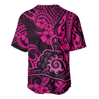 Hawaii Shaka Sign Baseball Jersey With Polynesian Hibiscus Pink Unique LT01 - Polynesian Pride