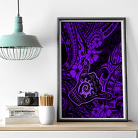 Hawaii Shaka Sign Canvas Wall Art Polynesian Pattern Purple Version LT01 - Polynesian Pride