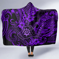 Hawaii Shaka Sign Hooded Blanket Polynesian Pattern Purple Version LT01 - Polynesian Pride