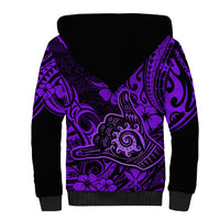 Hawaii Shaka Sign Sherpa Hoodie Polynesian Pattern Purple Version LT01 - Polynesian Pride