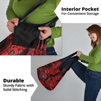 Hawaii Shaka Sign Grocery Bag Polynesian Pattern Red Version