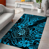 Hawaii Shaka Sign Area Rug Polynesian Pattern Sky Blue Version LT01 - Polynesian Pride