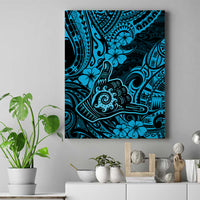 Hawaii Shaka Sign Canvas Wall Art Polynesian Pattern Sky Blue Version LT01 Blue - Polynesian Pride