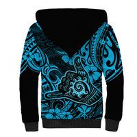 Hawaii Shaka Sign Sherpa Hoodie Polynesian Pattern Sky Blue Version LT01 - Polynesian Pride