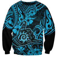 Hawaii Shaka Sign Sweatshirt Polynesian Pattern Sky Blue Version LT01 Unisex Blue - Polynesian Pride