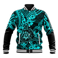 Hawaii Shaka Sign Baseball Jacket Polynesian Pattern Turquoise Version LT01 Unisex Turquoise - Polynesian Pride