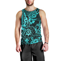 Hawaii Shaka Sign Men Tank Top Polynesian Pattern Turquoise Version LT01 - Polynesian Pride