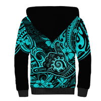 Hawaii Shaka Sign Sherpa Hoodie Polynesian Pattern Turquoise Version LT01 - Polynesian Pride