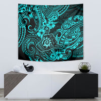 Hawaii Shaka Sign Tapestry Polynesian Pattern Turquoise Version LT01 - Polynesian Pride