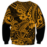Hawaii Shark Sweatshirt Polynesian Pattern Gold Version LT01 - Polynesian Pride