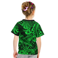 Hawaii Shark Kid T Shirt Polynesian Pattern Green Version LT01 - Polynesian Pride