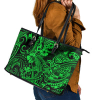 Hawaii Shark Leather Tote Bag Polynesian Pattern Green Version LT01 - Polynesian Pride