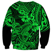 Hawaii Shark Sweatshirt Polynesian Pattern Green Version LT01 - Polynesian Pride