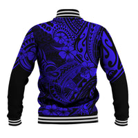 Hawaii Shark Baseball Jacket Polynesian Pattern Navy Blue Version LT01 - Polynesian Pride