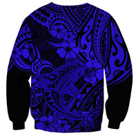 Hawaii Shark Sweatshirt Polynesian Pattern Navy Blue Version LT01 - Polynesian Pride