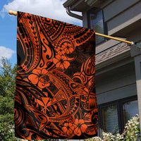 Hawaii Shark Garden Flag Polynesian Pattern Orange Version LT01 - Polynesian Pride