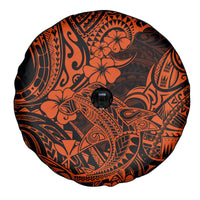 Hawaii Shark Spare Tire Cover Polynesian Pattern Orange Version LT01 - Polynesian Pride