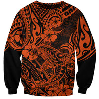 Hawaii Shark Sweatshirt Polynesian Pattern Orange Version LT01 Unisex Orange - Polynesian Pride
