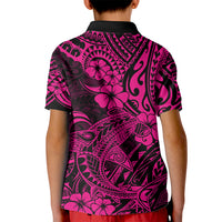 Hawaii Shark Kid Polo Shirt Polynesian Pattern Pink Version LT01 - Polynesian Pride