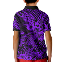 Hawaii Shark Kid Polo Shirt Polynesian Pattern Purple Version LT01 - Polynesian Pride