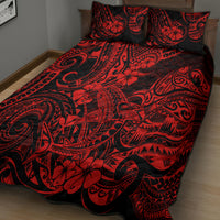 Hawaii Shark Quilt Bed Set Polynesian Pattern Red Version LT01 - Polynesian Pride