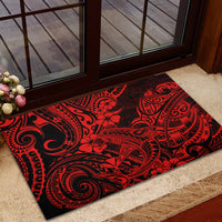 Hawaii Shark Rubber Doormat Polynesian Pattern Red Version LT01 - Polynesian Pride