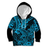 Hawaii Shark Kid Hoodie Polynesian Pattern Sky Blue Version LT01 Blue - Polynesian Pride