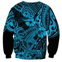 Hawaii Shark Sweatshirt Polynesian Pattern Sky Blue Version LT01 - Polynesian Pride