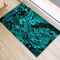 Hawaii Shark Rubber Doormat Polynesian Pattern Turquoise Version LT01 - Polynesian Pride