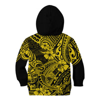 Hawaii Shark Kid Hoodie Polynesian Pattern Yellow Version LT01 - Polynesian Pride