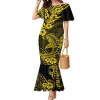 Hawaii Shark Mermaid Dress Polynesian Pattern Yellow Version LT01 Women Yellow - Polynesian Pride