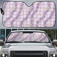 Pua Kalaunu Lei Auto Sun Shade Palaka Pattern