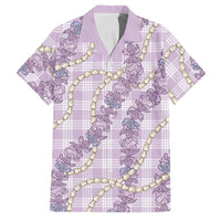 Pua Kalaunu Lei Family Matching Off The Shoulder Long Sleeve Dress and Hawaiian Shirt Palaka Pattern