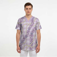 Pua Kalaunu Lei Scrub Top Palaka Pattern LT01 - Polynesian Pride