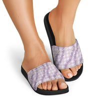 Pua Kalaunu Lei Slide Sandals Palaka Pattern