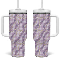 Pua Kalaunu Lei Tumbler With Handle Palaka Pattern