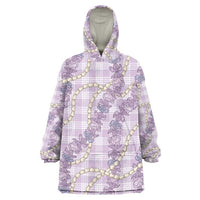 Pua Kalaunu Lei Wearable Blanket Hoodie Palaka Pattern