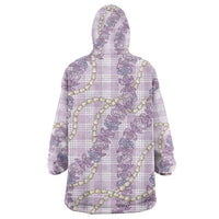 Pua Kalaunu Lei Wearable Blanket Hoodie Palaka Pattern