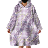 Pua Kalaunu Lei Wearable Blanket Hoodie Palaka Pattern